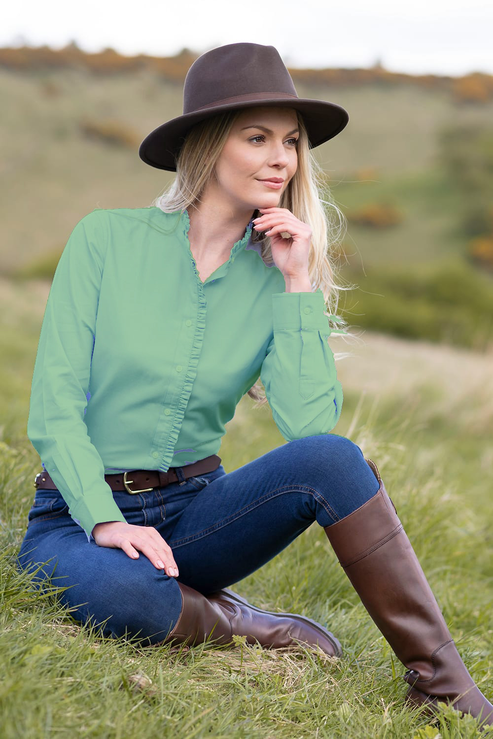 Ladies Blouse Cotton Ruffled - Image 11