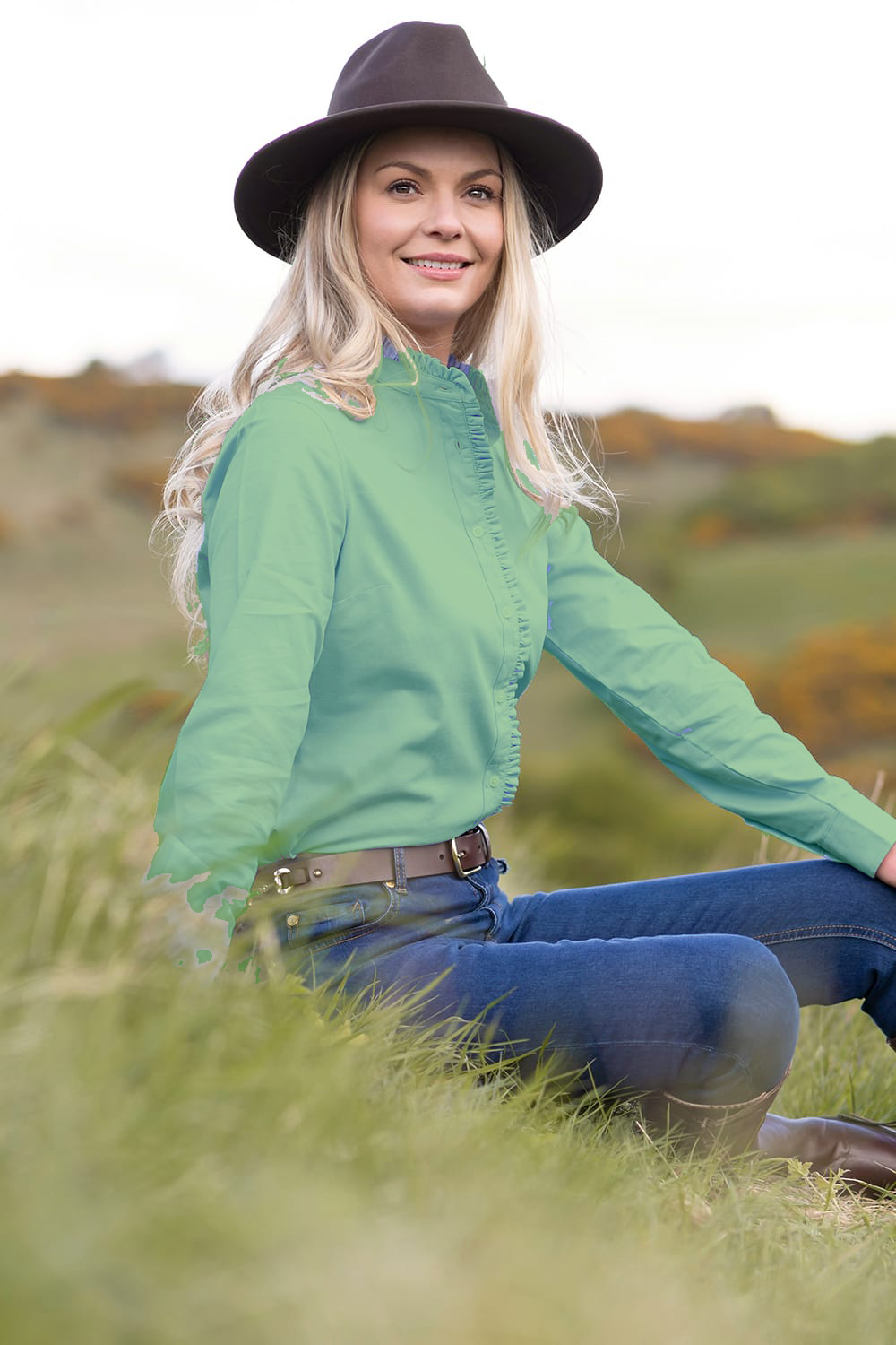 Ladies Blouse Cotton Ruffled - Image 12