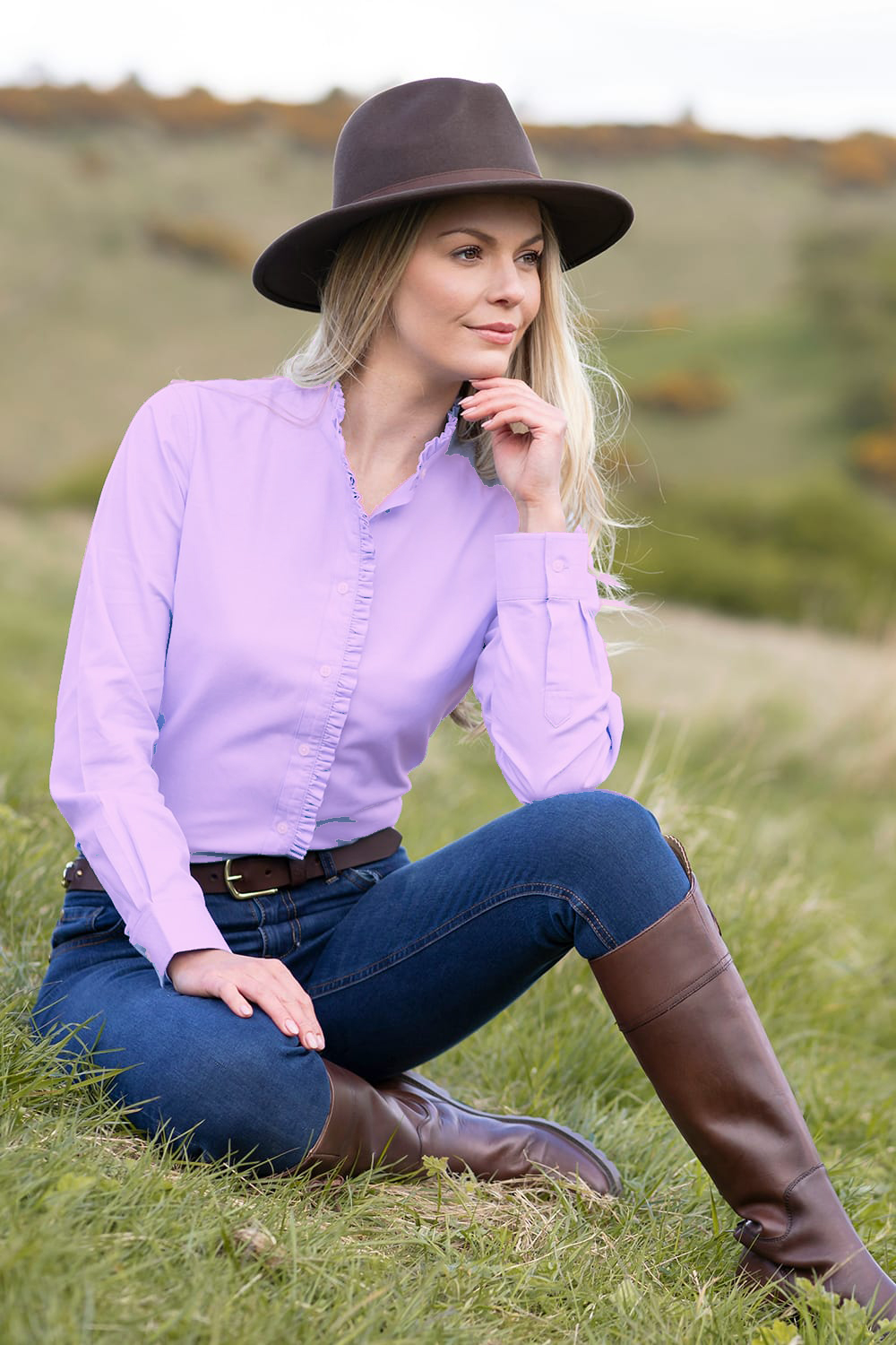 Ladies Blouse Cotton Ruffled - Image 6