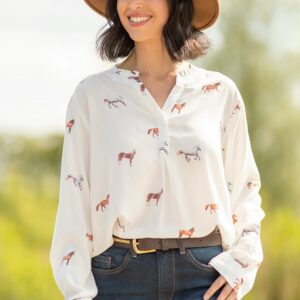Blouse Floaty Long Horses